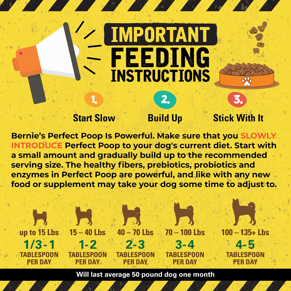 Bernie's Perfect Poop (4.2oz Cheddar) Ultimate Digestive Health Supplement for Dogs. 4-in-1 Formula: Prebiotics, Probiotics, Fiber & Enzymes. Improve Gas, Stool Quality, Breath, Health & Immunity